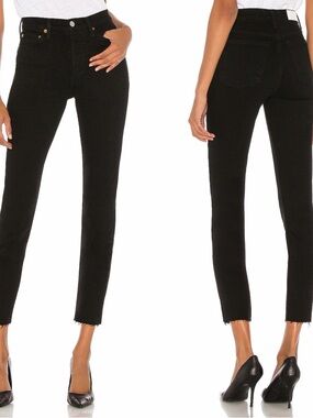 RE/DONE 90s Originals High Rise Black Ankle Crop Skinny Jeans Size 25